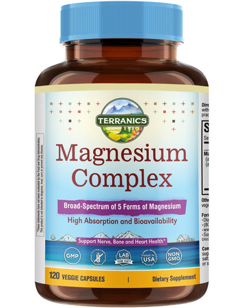Terranics Magnesium Complex supplement bottle on a white background