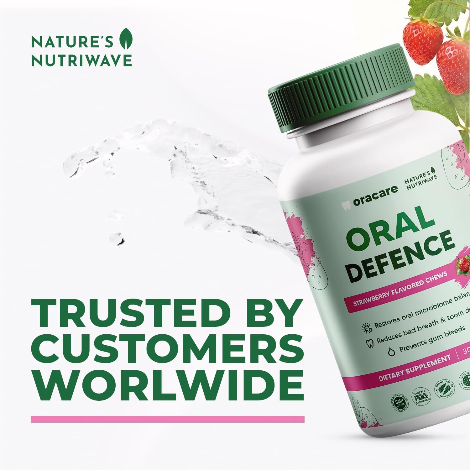 Oracare – Daily Oral Support with Enzymes, Hydroxyapatite, Xylitol & 3-Strain Probiotic Blend – Non-GMO Stimulant-Free Formula – Made in USA – 30 Melt-In-Mouth Tablets, 1 Month Supply