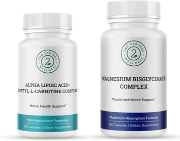 Magnesium Bisglycinate + ALA & ALC Complex Bundle | Muscle Support, Nerve Health, Energy, Metabolism, Cognitive Function & Daily Wellness by 2nd Springs