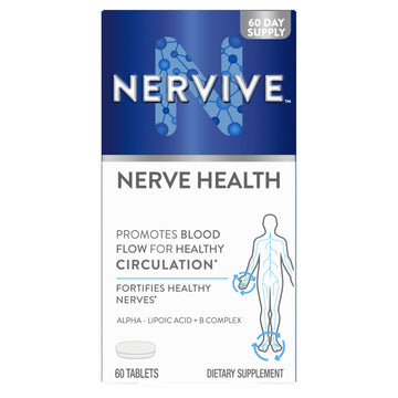 Nervive Nerve Health, Alpha Lipoic Acid, Fortify Nerve Health, Healthy Nerve Function, Healthy Blood Circulation, Supplement, Tablet, 60 Tablets NerviveBuy Supplements Australia