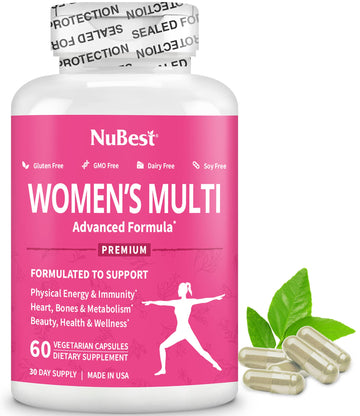 Multivitamin for Women with 39 Key Nutrients, Essential Vitamins, Minerals, Horny Goat Weed, Maca, Wild Yam, Red Clover, Cranberry, Arginine, Herbal Supplement | 60 Vegan Capsules | 1 Month Supply NuBest buy supplements Au