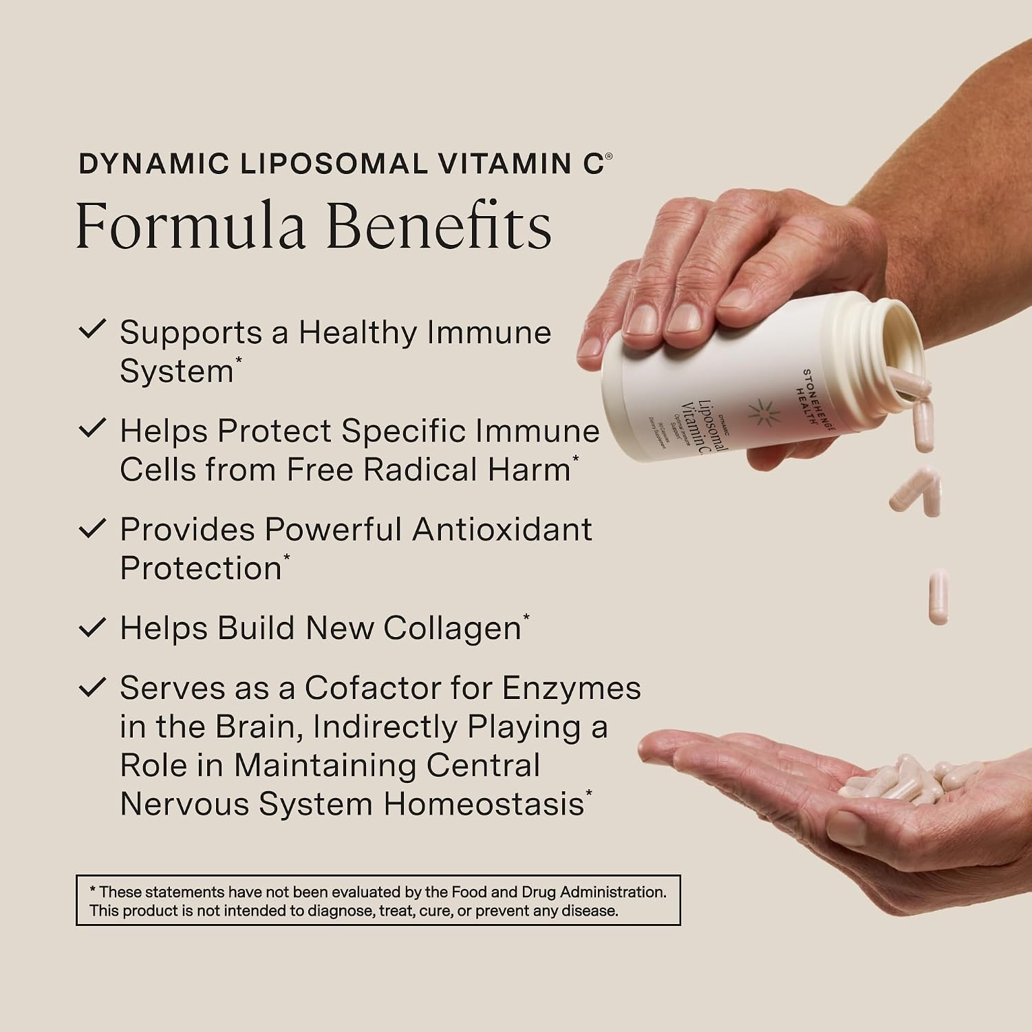 Stonehenge Health Dynamic Liposomal Vitamin C + Dynamic Immunity Bundle Supplements to Support Immune System, Collagen Synthesis, and Brain Health