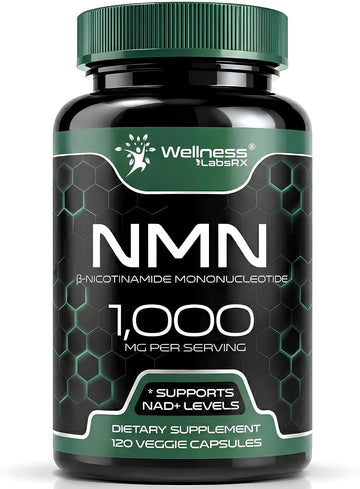NMN Supplement 1000mg Pure Organic Nicotinamide Mononucleotide - NMN NAD Supplement for Anti-Aging, Longevity, Cellular, and Energy Supplements – Suitable for Women and Men Energy Support - 120 Count