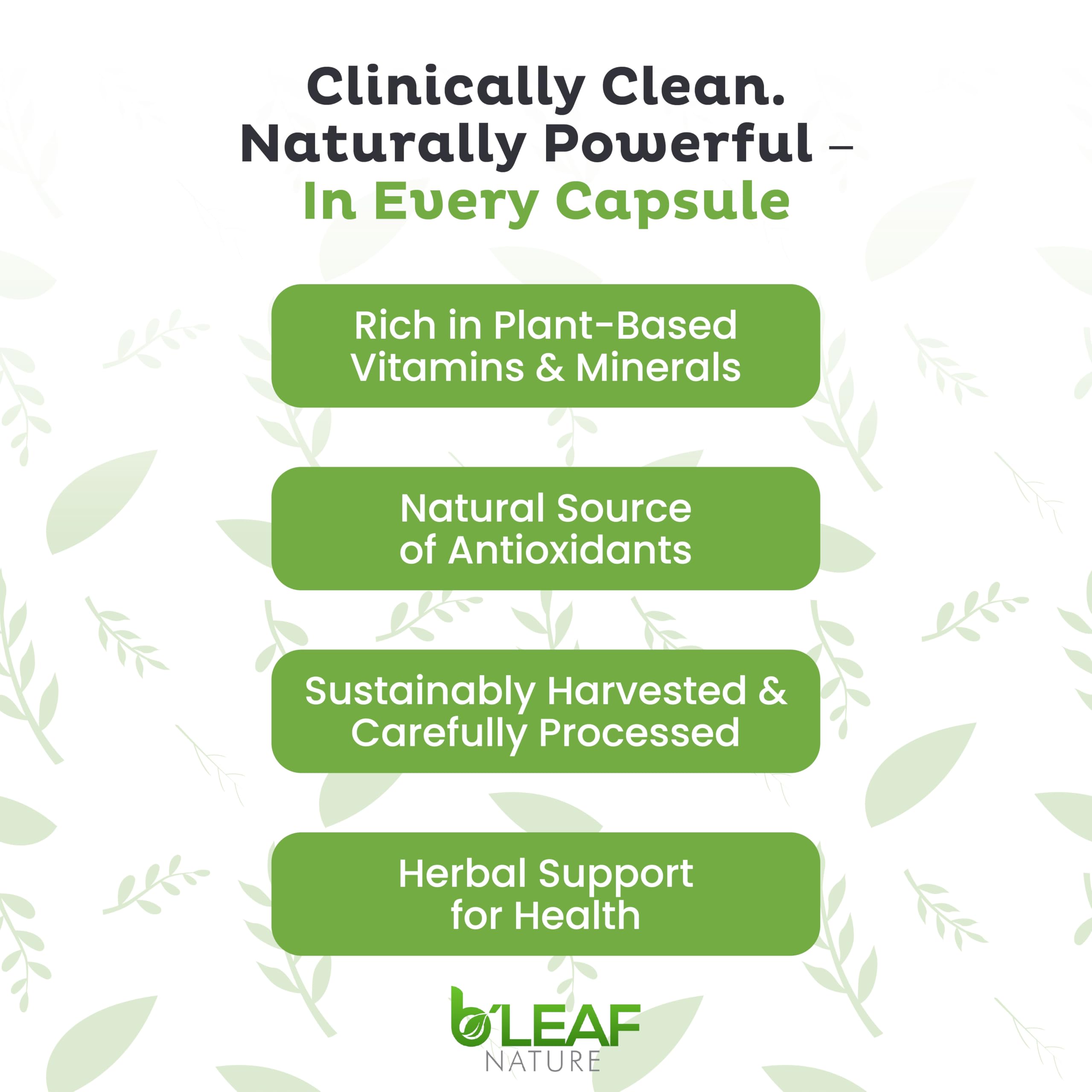 B'LEAF NATURE Moringa and Quercetin Bundle - Non-GMO, Vegan, High Absorption Capsules - 1000mg Quercetin Phytosome Blend + 1000mg Moringa - Natural Energy, Wellness and Immune Support Supplements B'LEAF NATURE buy supplements Au