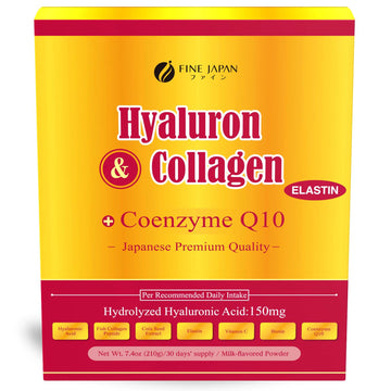 FINE JAPAN Premium Marine Collagen Powder with Hyaluronic Acid, CoQ10 & Elastin - Non-GMO - 30 Servings (210g / 7.4oz) Made in Japan FINE JAPAN buy supplements Au