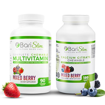 BariSlim Chewable Bariatric Multivitamin Tablets - Specially Formulated Chewable Tablets for Patients After Weight Loss Surgery - Easy to Digest & Great Tasting Fruit Flavors | Pack of 2 BariSlim buy supplements Au