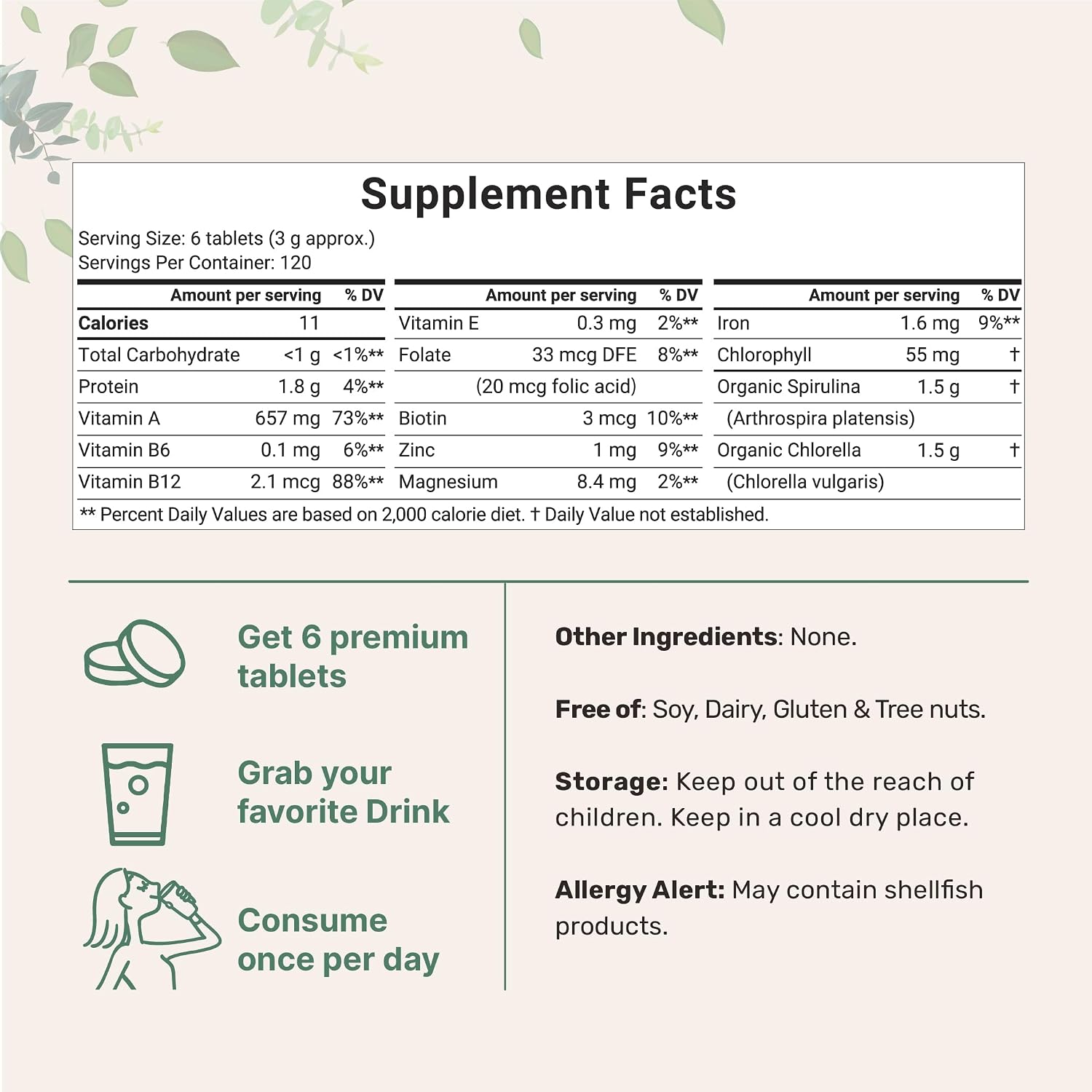 Micro Ingredients Organic Chlorella Spirulina 3000mg Tablets & Vitamin D3 5000iu + K2 100mcg Bundle 2 Pack | Cracked Cell Wall, Rich in Vegan Protein & Chlorophyll | Essential Sunshine Vitamins