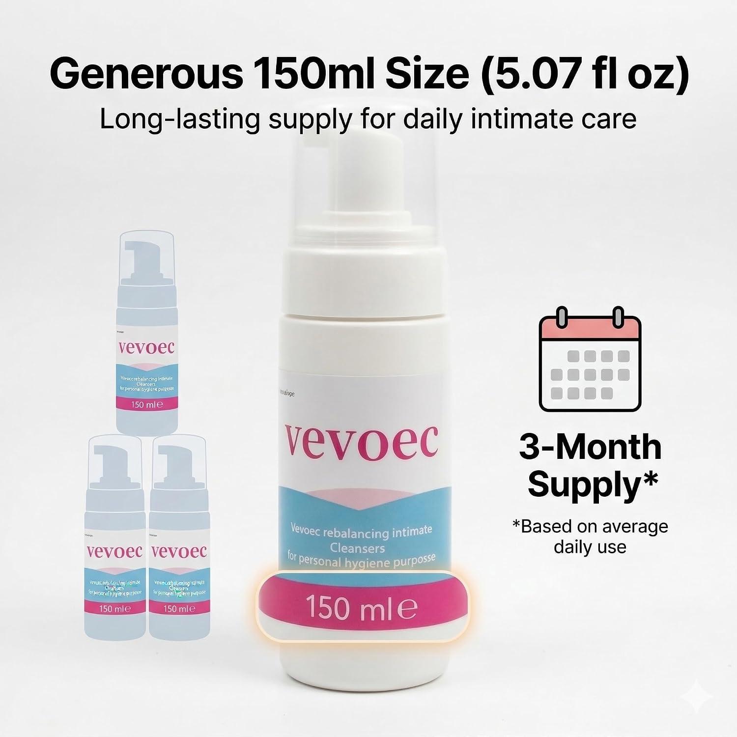 pH Balanced Intimate Cleanser (150ML) - Gentle Feminine Wash for Vaginal Health, Odor Control & Lasting Freshness