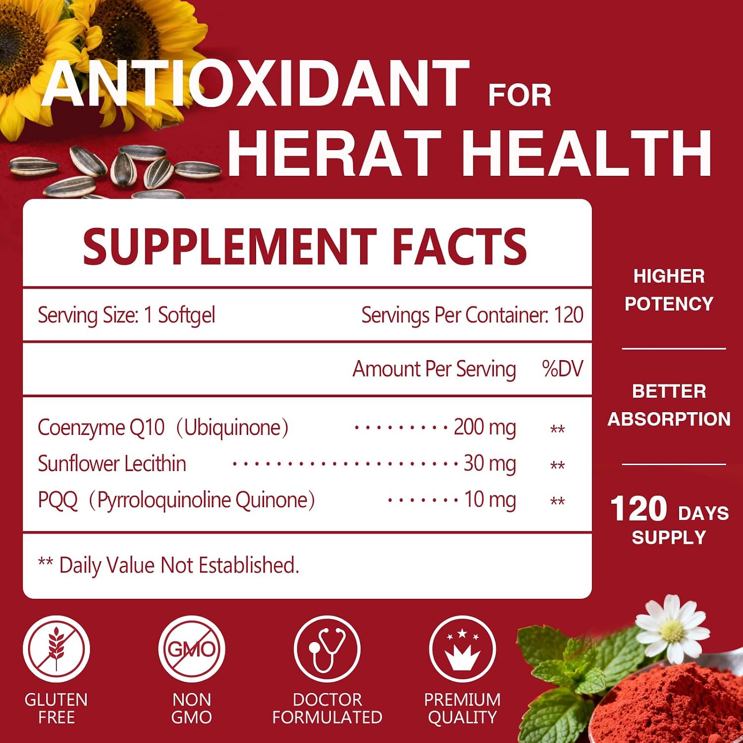 NATURE TARGET CoQ10 200mg Softgels with PQQ, 120 Servings | High Absorption Coenzyme Q10 with Olive Oil, Antioxidant for Heart Health, Immune Support, Energy Production