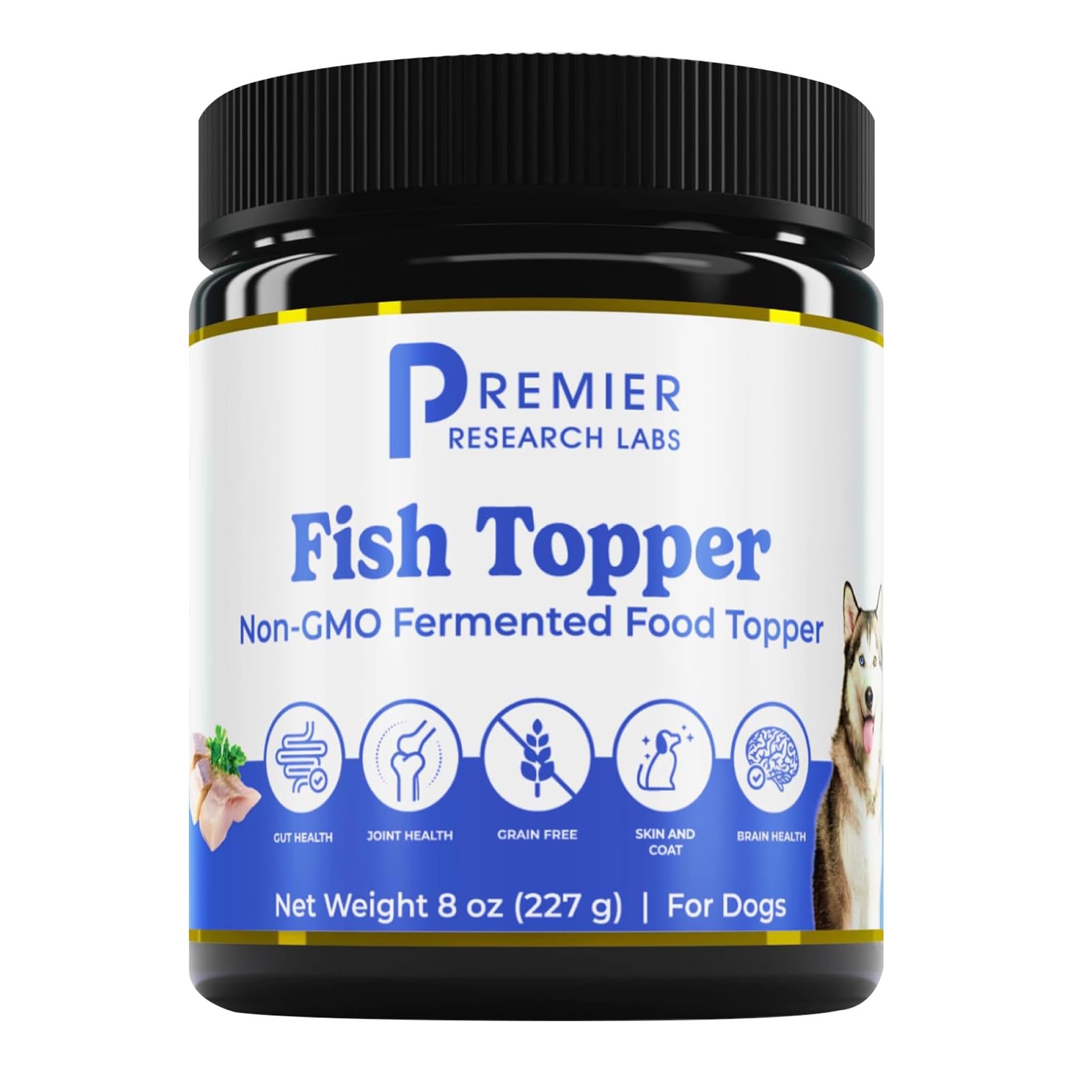 Premier Research Labs Fish Topper - Dried Dog Food Topper for Pets, Meal Mix Ins for Kibble, Supports Gut & Joint Health, Natural Source of Protein, Fermented, Grain Free, Non GMO - 16 oz Premier Research LabsBuy Supplements Australia