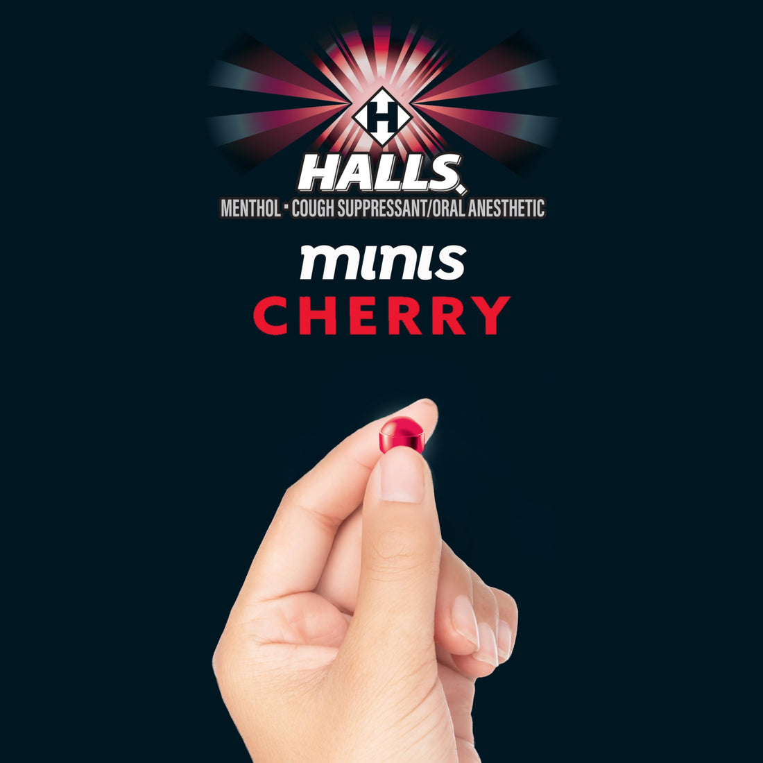 HALLS Minis Cherry Flavor Sugar Free Cough Drops, 48 Drops