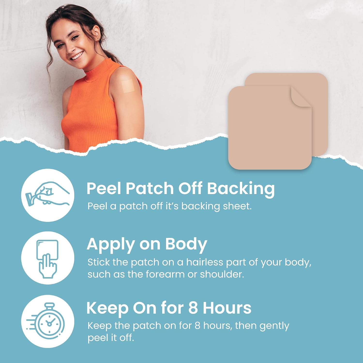 B12 Firming Patches (Pack of 60) - 100% Natural Patch for Women and Men | Energy, Focus & Body Support, Enhanced Formula