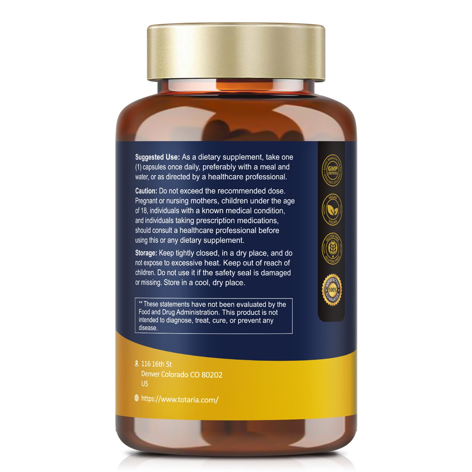 Totaria Cortisol Supplement with Ashwagandha,Magnesium,Rhodiola Rosea,L Theanine,Hormone Balance for Women 120 Vegan Capsules (Pack of 1)