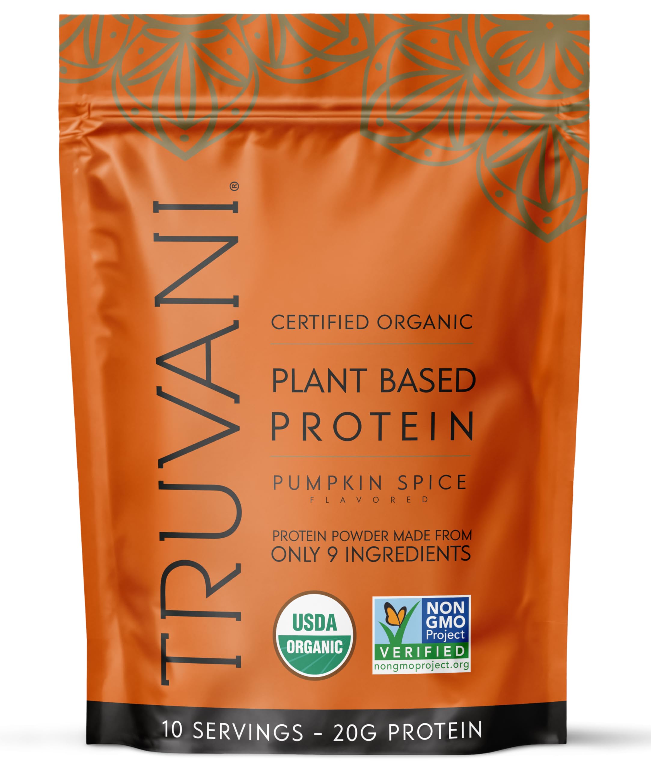 Truvani Organic Plant Based Protein Powder | Vanilla Chai | 10 Servings | Vegan | 20g Pea Protein | Keto | Gluten & Dairy Free | Low Carb | No Added Sugar