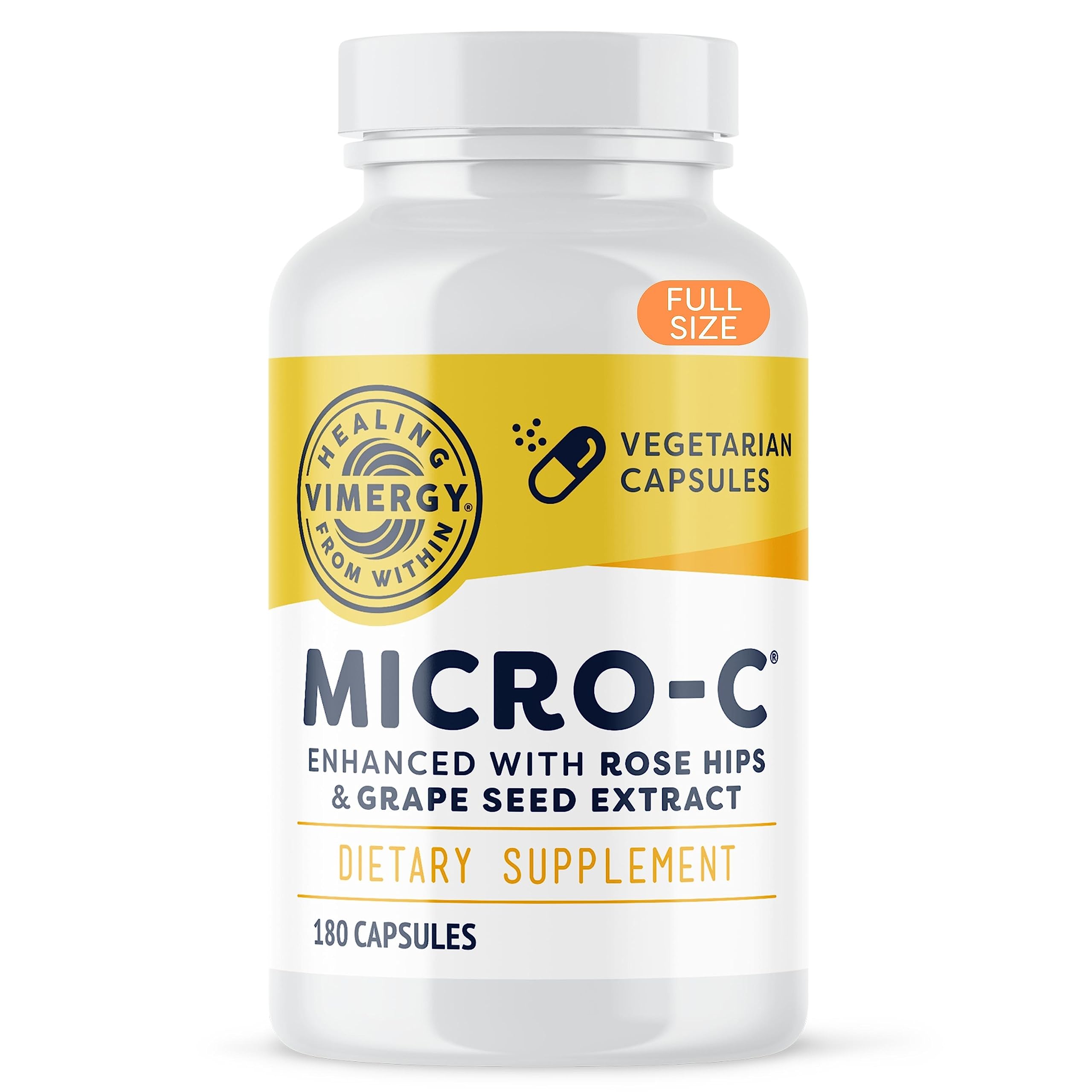 Vimergy Micro-C® Vitamin C Capsules – 500mg per Capsule, Supports Immune Health*, Promotes Collagen Production, Supports Healthy Bones*, Kosher, Vegan & Gluten-Free (90 Capsules)