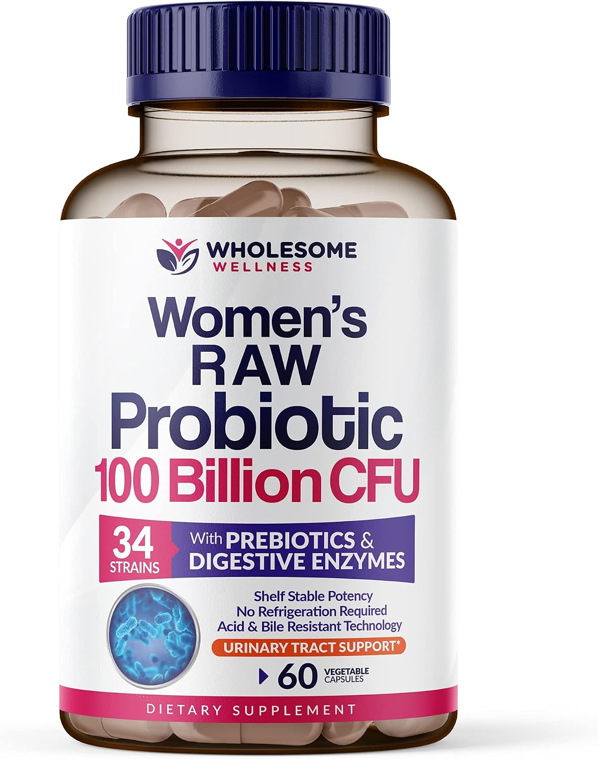 Wholesome Wellness Food Multivitamin for Men + Dr. Formulated Raw Probiotics for Women 100 Billion CFUs Bundle