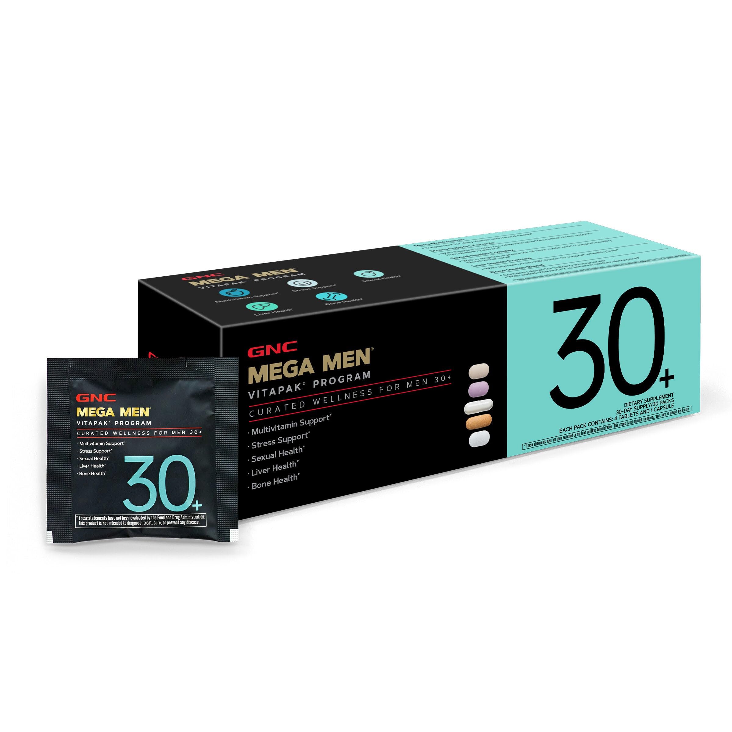 GNC Men's 30+ Vitapak Program | 5-in-1 Daily Multivitamins and Minerals | Supports Healthy Bones and Stress Relief | 30 Servings GNCBuy Supplements Australia