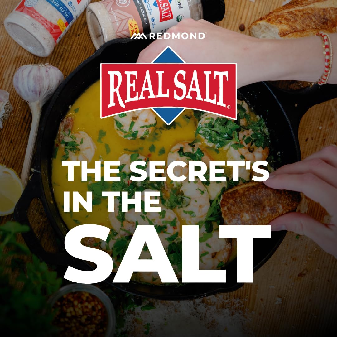 Redmond Real Sea Salt - Natural Unrefined Gluten Free Coarse, 16 Ounce Pouch (2 Pack)