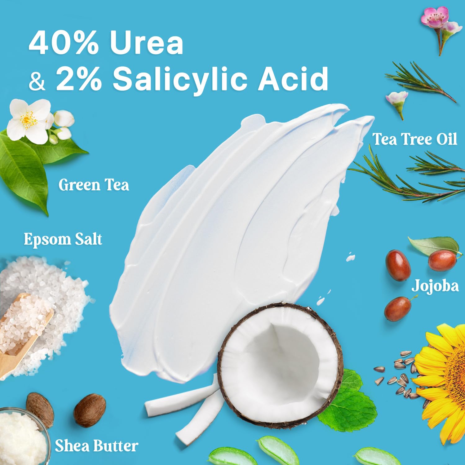 Ebanel Bundle of 40% Urea Cream 4.6 Oz, and 2.5% Retinol Moisturizer