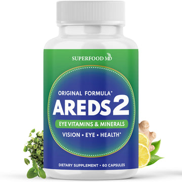 AREDS 2 Eye Vitamin & Mineral Supplement, Contains Lutein, Vitamin C, Zeaxanthin, Zinc & Vitamin E, with Added Copper - 60 Count