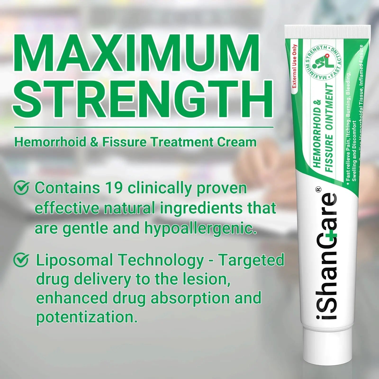 ishancare Hemorrhoid Cream, Hemorrhoid & Fissure Treatment Ointment Extra Strength, Relief Anal Pain, Itching, Bleeding, Swelling, Discomfort, Natural Herbs Fast Acting Ingredients, Contains Vitamin E ishancareBuy Supplements Australia
