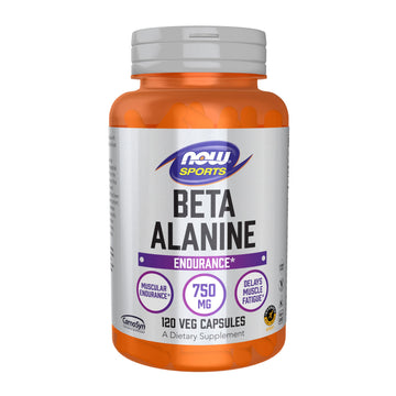 NOW Foods Sports Nutrition, Beta-Alanine 750 mg, Delays Muscle Fatigue*, Endurance*, 120 Veg Capsules NOW Foods buy supplements Au