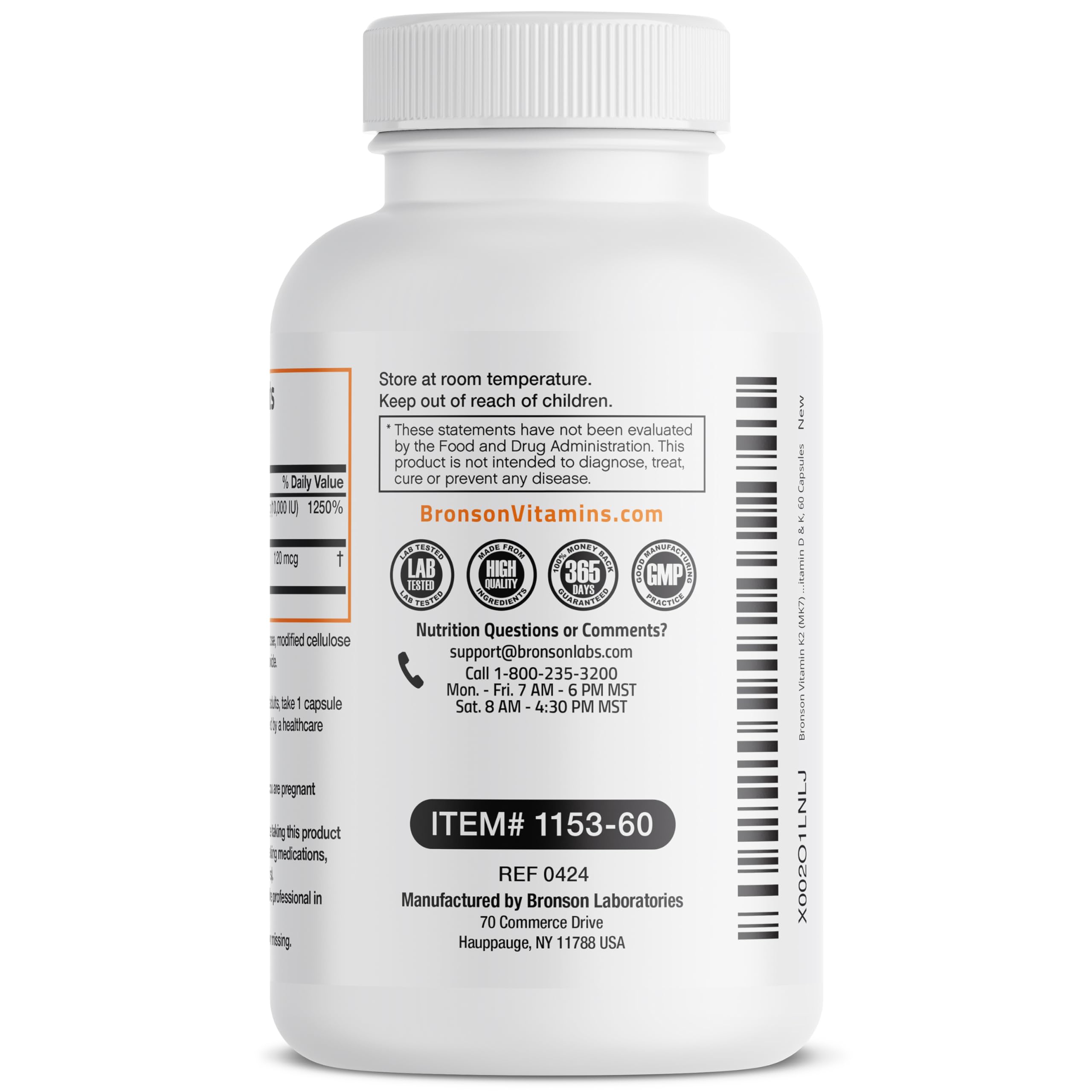 Bronson Vitamin K2 (MK7) with D3 Extra Strength Supplement Bone and Heart Health Non-GMO Formula 10,000 IU Vitamin D3 & 120 mcg Vitamin K2 MK-7 Easy to Swallow Vitamin D & K, 120 Capsules