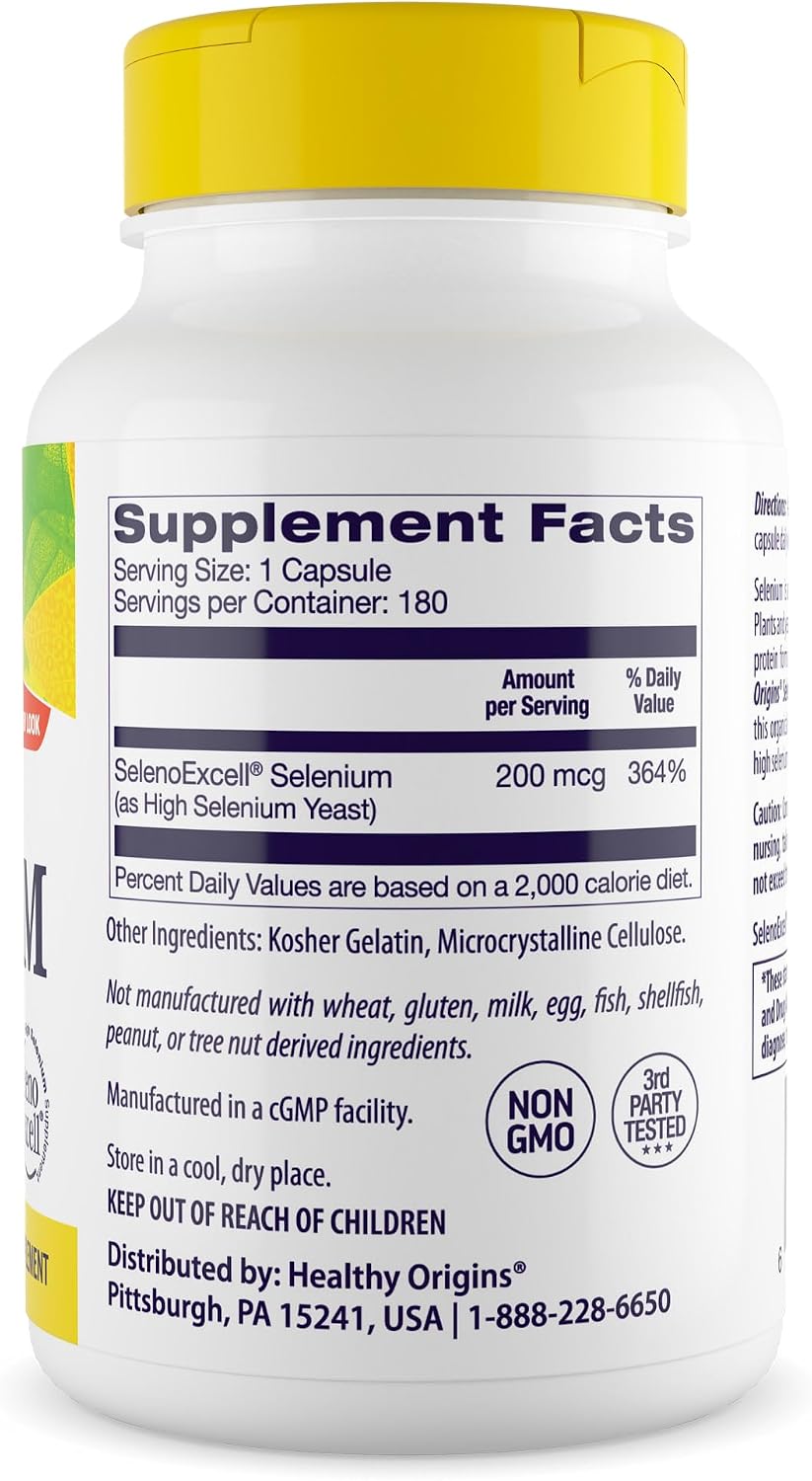 Healthy Origins Selenium 200 mcg, SelenoExcell, 180 Capsules