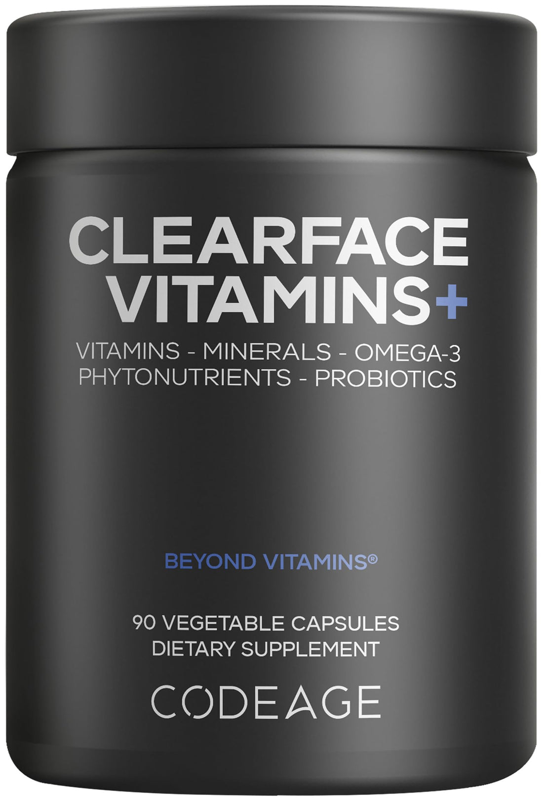 Codeage Clearface Pantothenic Acid, Niacin Supplement, Vitamins A, C, D3, E, Probiotics, Zinc, Riboflavin, Thiamin, L-Lysine HCL & Omega-3, Niacinamide, Skin Botanical Blend - Non-GMO - 90 Capsules CodeageBuy Supplements Australia