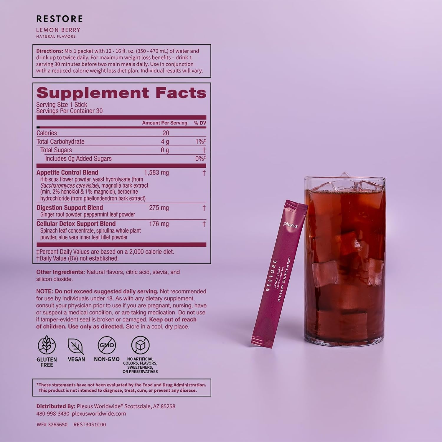 Plexus Restore™ | Includes antioxidants and adaptogenic herbs — formulated for daily wellness and digestive balance