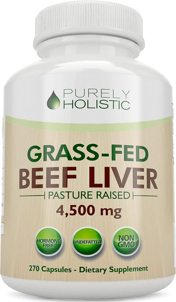 Grass Fed Beef Liver Capsules, 750mg Per Capsule, Energy Support, 270 Ct | Pasture-Raised Hormone-Free and Non-GMO Beef Liver Supplement, Desiccated Ancestral Organ Supplements for Men and Women