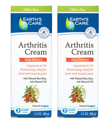 Earth's Care Arthritis Cream - Joint Cream with Natural Capsaicin - Topical Analgesic 2.4 OZ (Pack of 2) Earth's CareBuy Supplements Australia