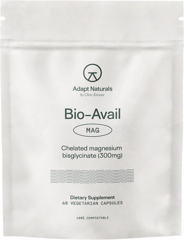 Adapt Naturals Magnesium Glycinate Supplement, Bioavailable - 30 Day Supply | 300mg High Absorption Pure Chelated Magnesium Bisglycinate Complex, Supports Gut Health, Sleep, Relaxation, Bone and Muscles