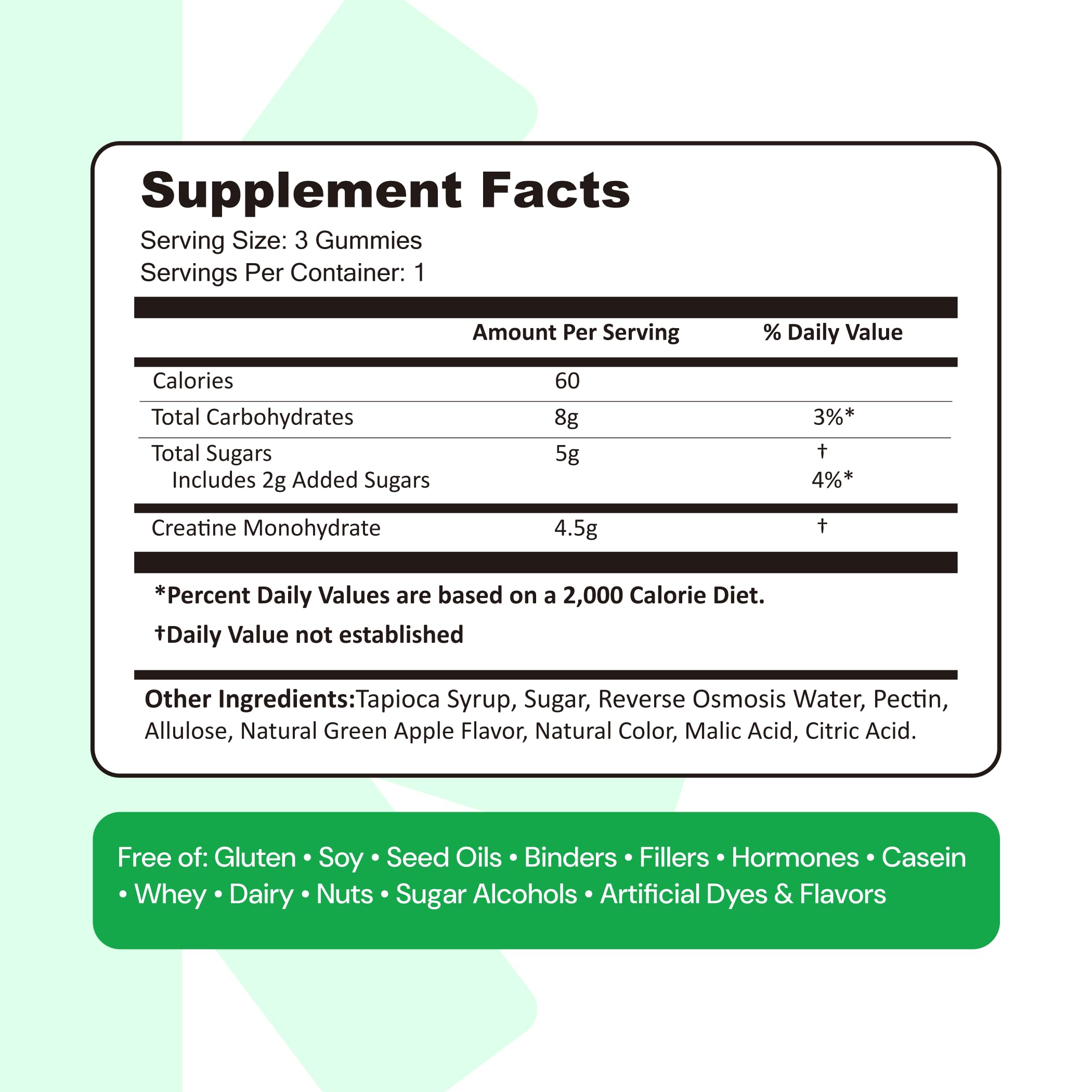 Create Creatine Monohydrate Gummies for Men & Women, Boost Focus, Strength, and Endurance, Anti-Melting Formula, Vegan, Gluten-Free, Non-GMO, 1.5g of Creatine per Gummy (Orange)