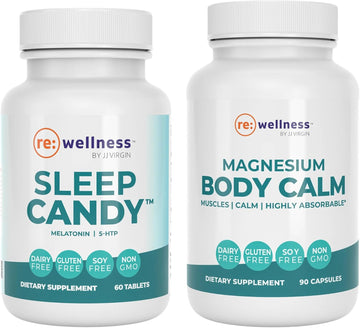 Reignite Wellness by JJ Virgin Evening Essentials Bundle | Sleep Candy, 60 Tablets + Magnesium Body Calm, 120 Capsules