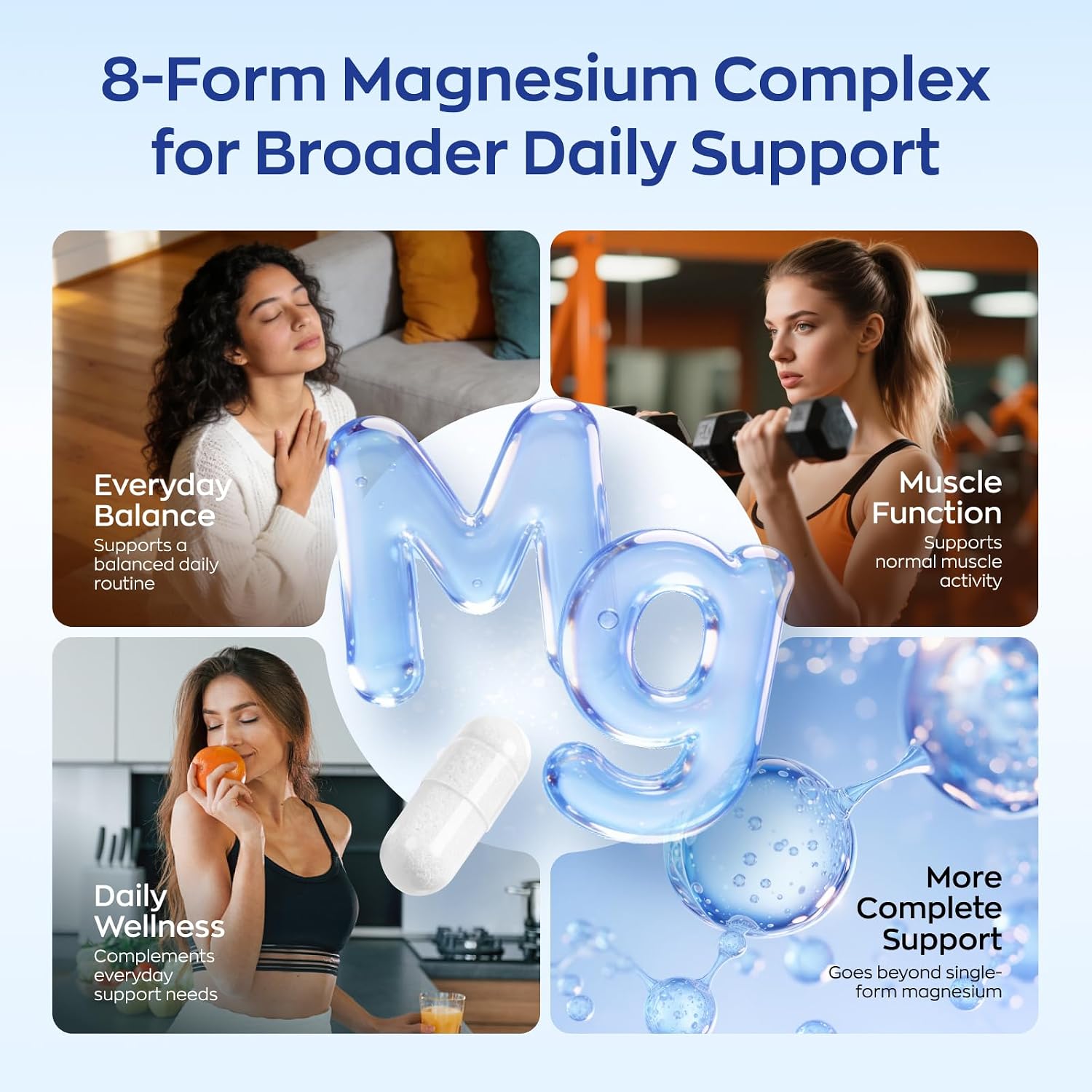 UBIOSKA Vitamin D3 K2 Magnesium, 5000 IU D3, K2 as MK-7, 60 Capsules | 8-form magnesium with glycinate, taurate and malate, plus B vitamins and zinc for daily bone, muscle and immune support