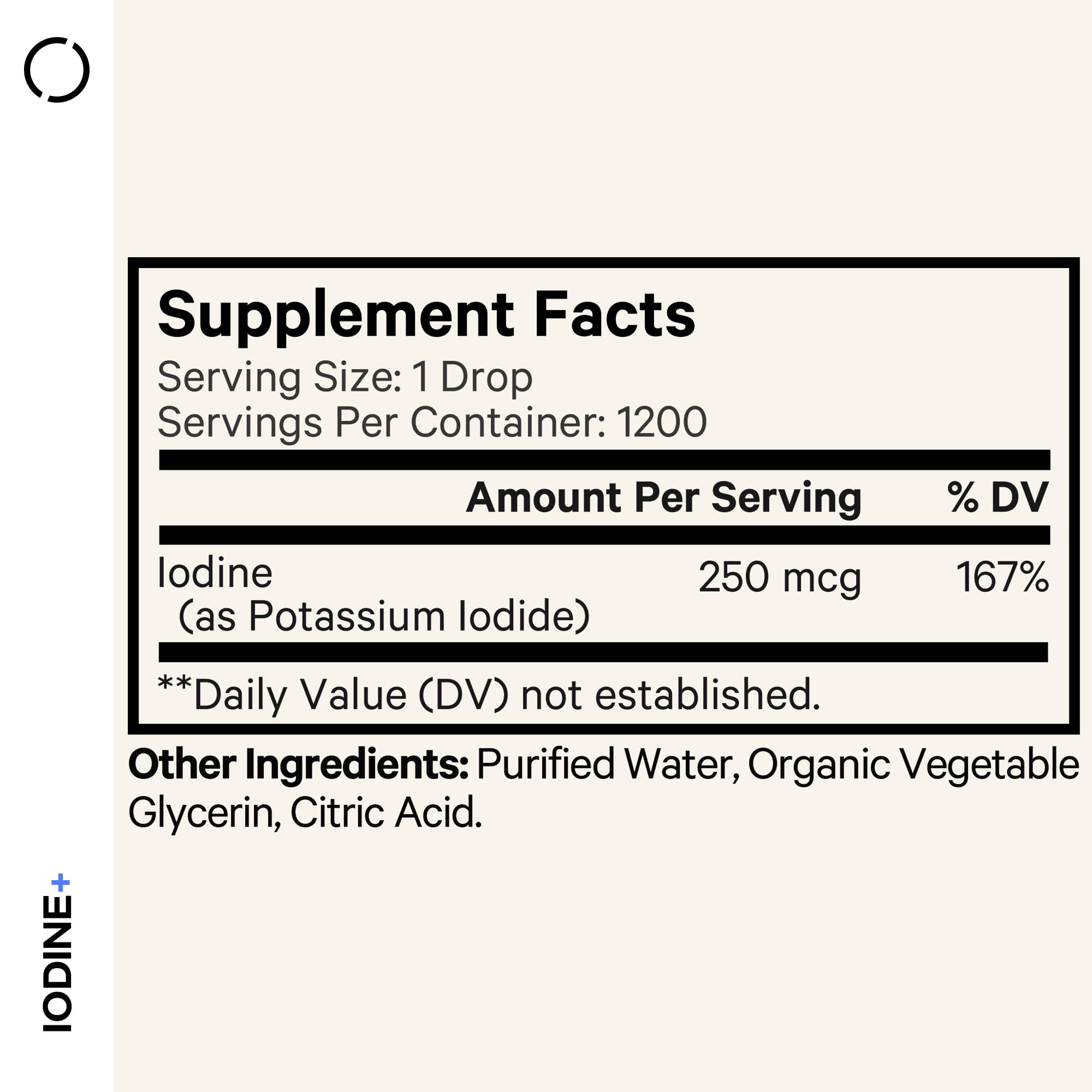 Codeage USDA Certified Organic Iodine Drops - 250 Mcg Per Serving - 1+ Year Supply - Liquid Iodide Supplement - Pure, Clear Iodine - Vegan Potassium Iodine Liquid Drop - 2 fl oz CodeageBuy Supplements Australia
