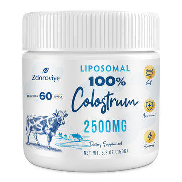 Zdoroviye Liposomal Bovine Colostrum Powder Supplement 2500 mg, Higher Absorption Than Regular Bovine Colostrum (60 Servings) ZdoroviyeBuy Supplements Australia