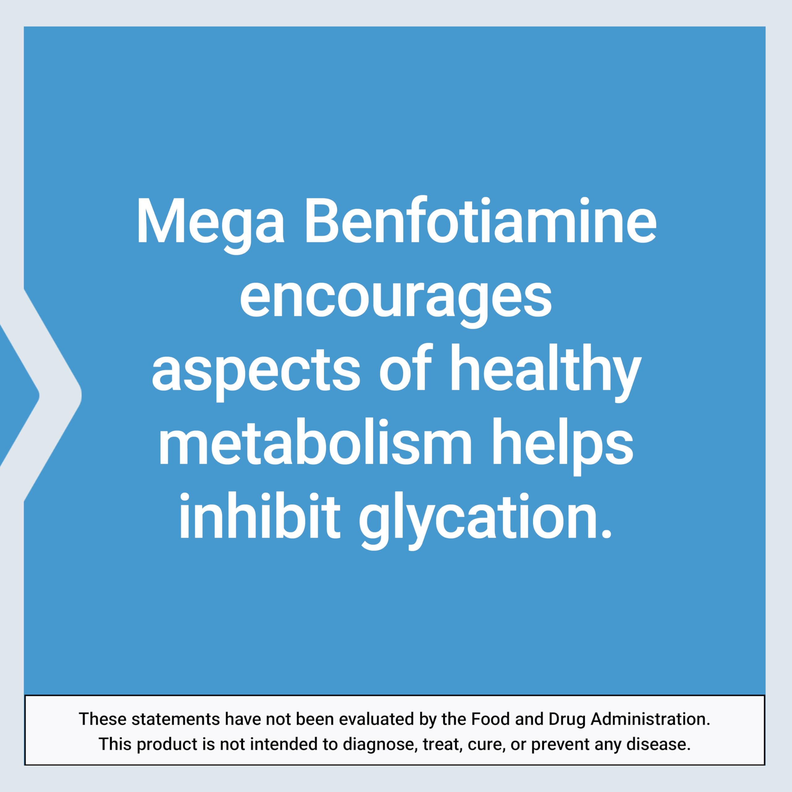Life Extension Mega Benfotiamine 250 mg, 180 Vegetarian Capsules | 250 mg of benfotiamine and 10 mg of thiamine (vitamin B1) per capsule. Non-GMO, Gluten Free, Vegetarian.