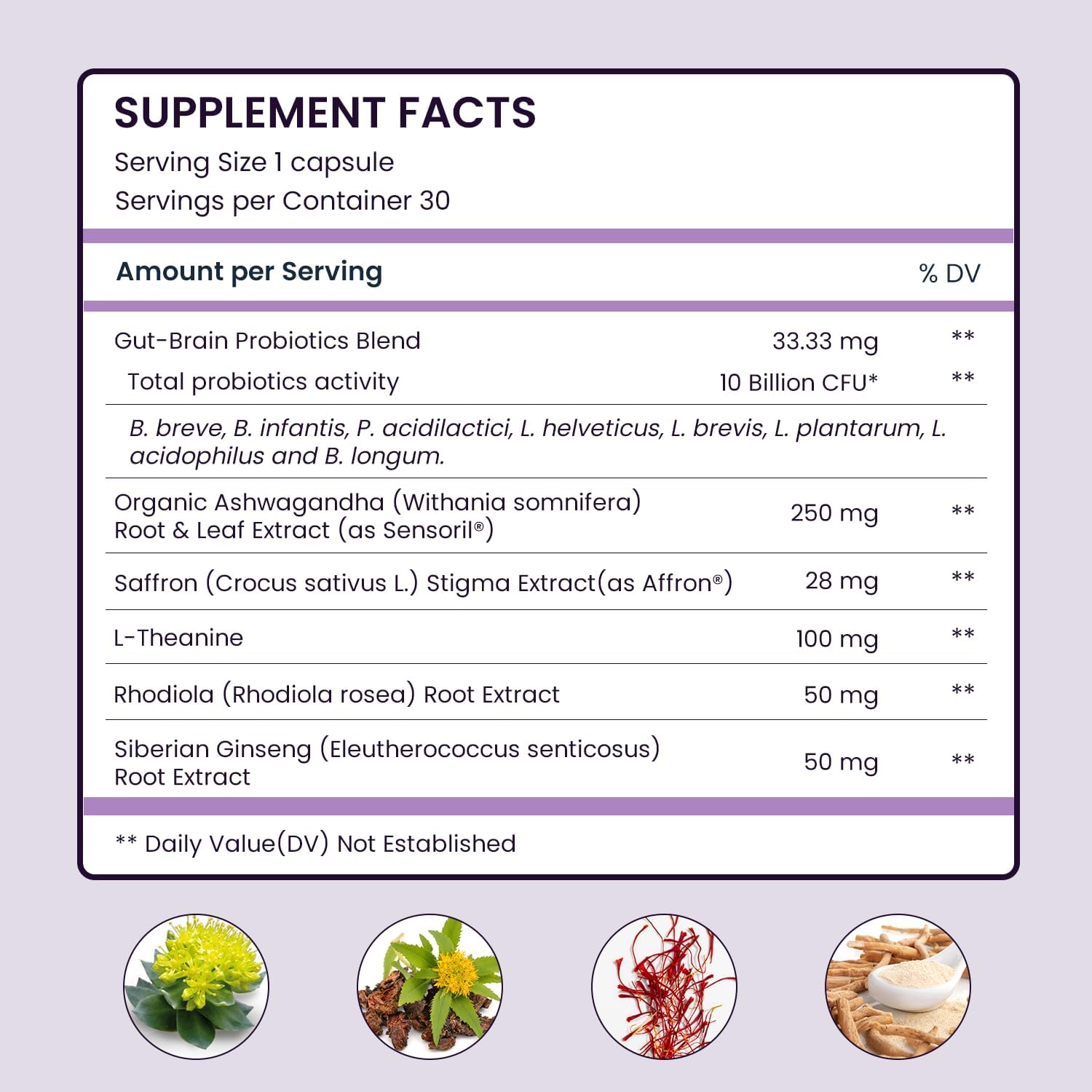 UpNourish Organic Ashwagandha Saffron Supplements with Probiotics - Stress Relief, Mood Enhancer, Calm Happy Pills Support Fatigue Focus Clarity with L-Theanine, Rhodiola, 30 Vegan Capsules