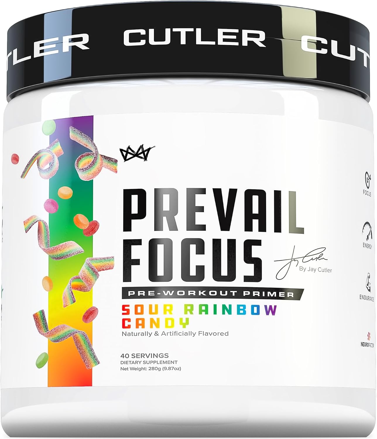 Prevail Pre Workout Powder with Nootropics: Pre-Workout Drink for Men and Women, Cutting Edge Energy and Focus Supplement with L Citrulline, Alpha GPC, L Tyrosine | Sour Rainbow Candy, 40 Scoops | Sour Rainbow Candy, 40 Scoops | With L-Citrulline, Alpha G