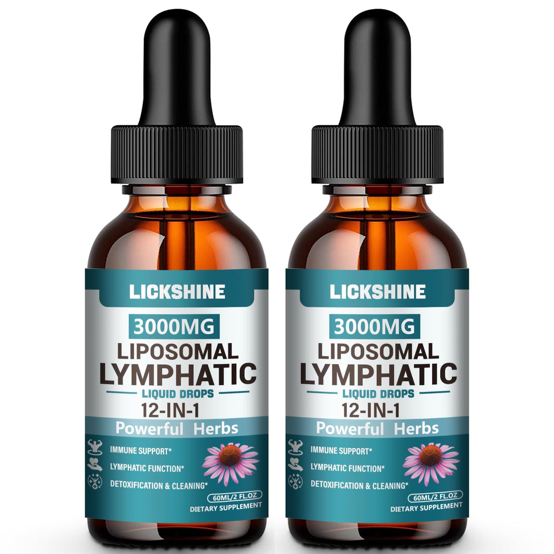 2 Packs 3000MG Liposomal Lymphatic Drainage Drops, 12 in 1 Organic Lymphatic Drainage Supplements with ElderBerry, Burdock Root, Cleavers Herb & Echinacea, Lymphatic Cleanse Immune Support, 4 Fl oz lickshine buy supplements Au