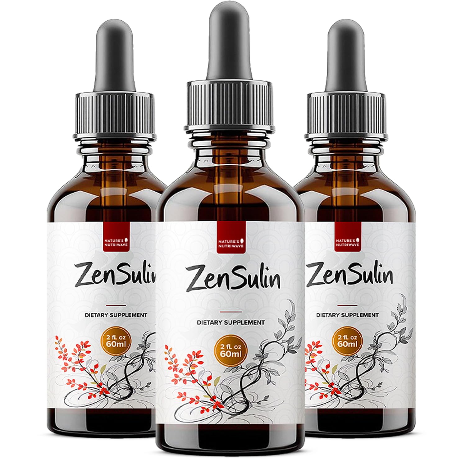 ZenSulin Drops – Cinnamon, Licorice Root & Turmeric – 60ml, 1 Month Supply | Cinnamon, Licorice Root & Turmeric, herbal liquid | Non-GMO, Gluten-Free, Made in USA | Dropper, daily drops