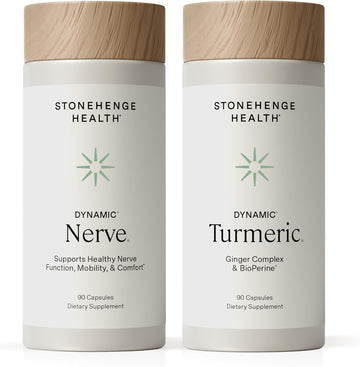 Stonehenge Health Dynamic Nerve + Dynamic Turmeric Bundle Supplements to Support Comfort, Tingling, Numbness, Burning