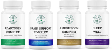 Total Wellness Bundle - 7 Mushroom Complex, Brain Support, Sleep Well, and Stress Adaptation