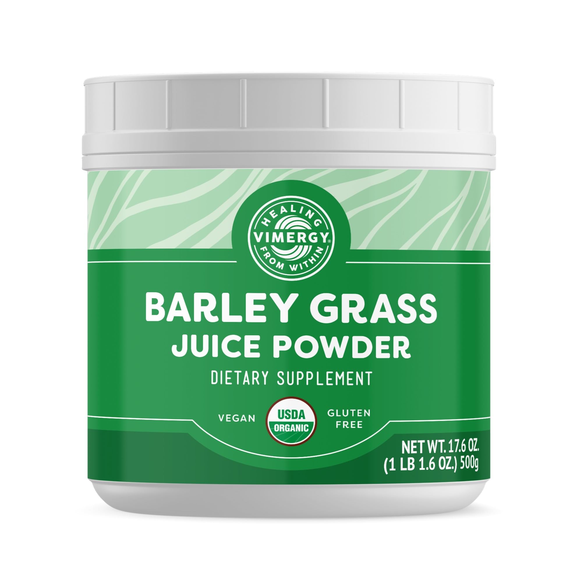 Vimergy Barley Grass Juice Powder Dietary Supplement - 4g per Serving (62 Servings) – Clean Superfood – Promotes Cardiovascular Health* – Organic, Vegan & Gluten-Free – Regular Size 250g