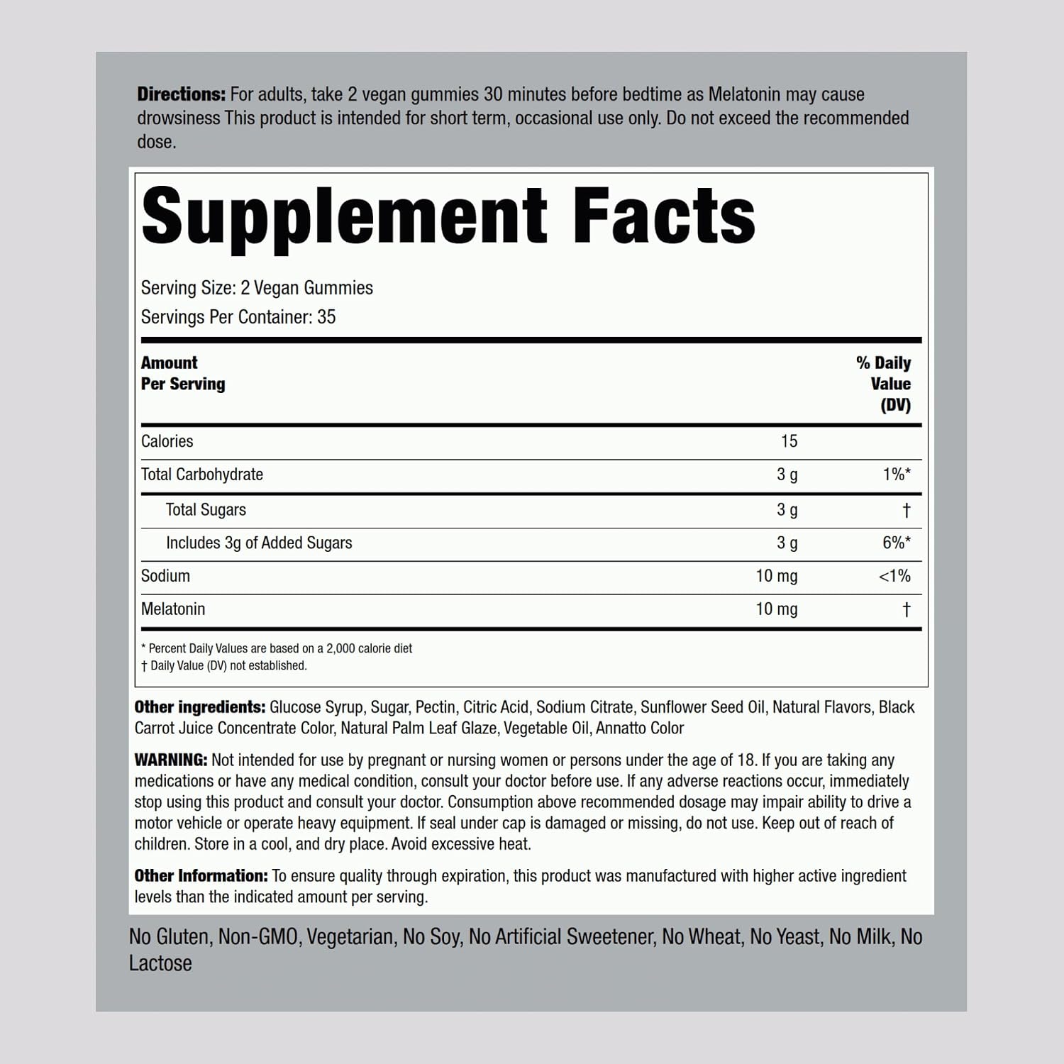 Piping Rock Melatonin Gummies 10mg | 70 Count | Berry Flavor Supplement | Vegan, Non-GMO, Gluten Free