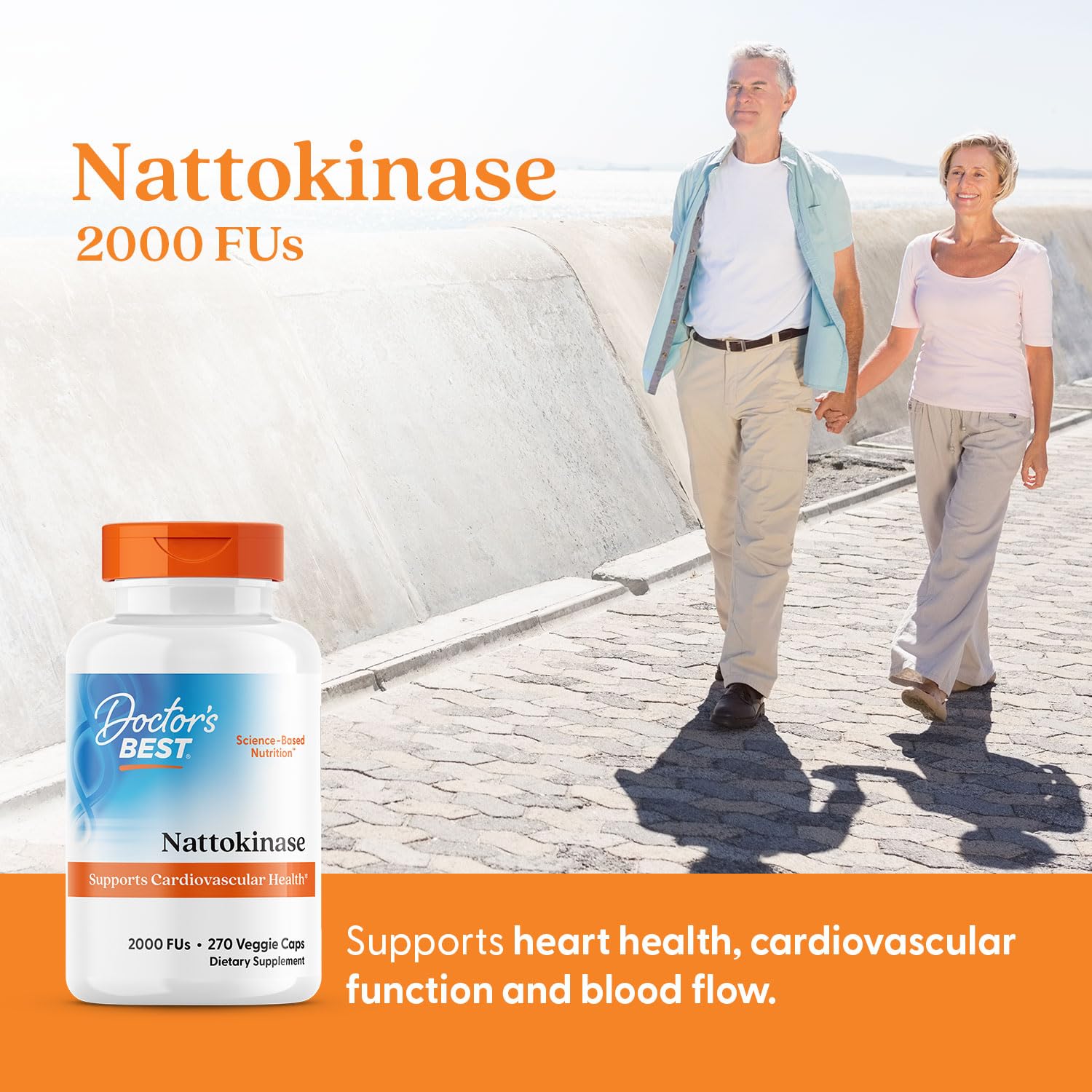 Doctor's Best Nattokinase, Non-GMO, Vegan, Gluten Free, 270 Veggie Caps