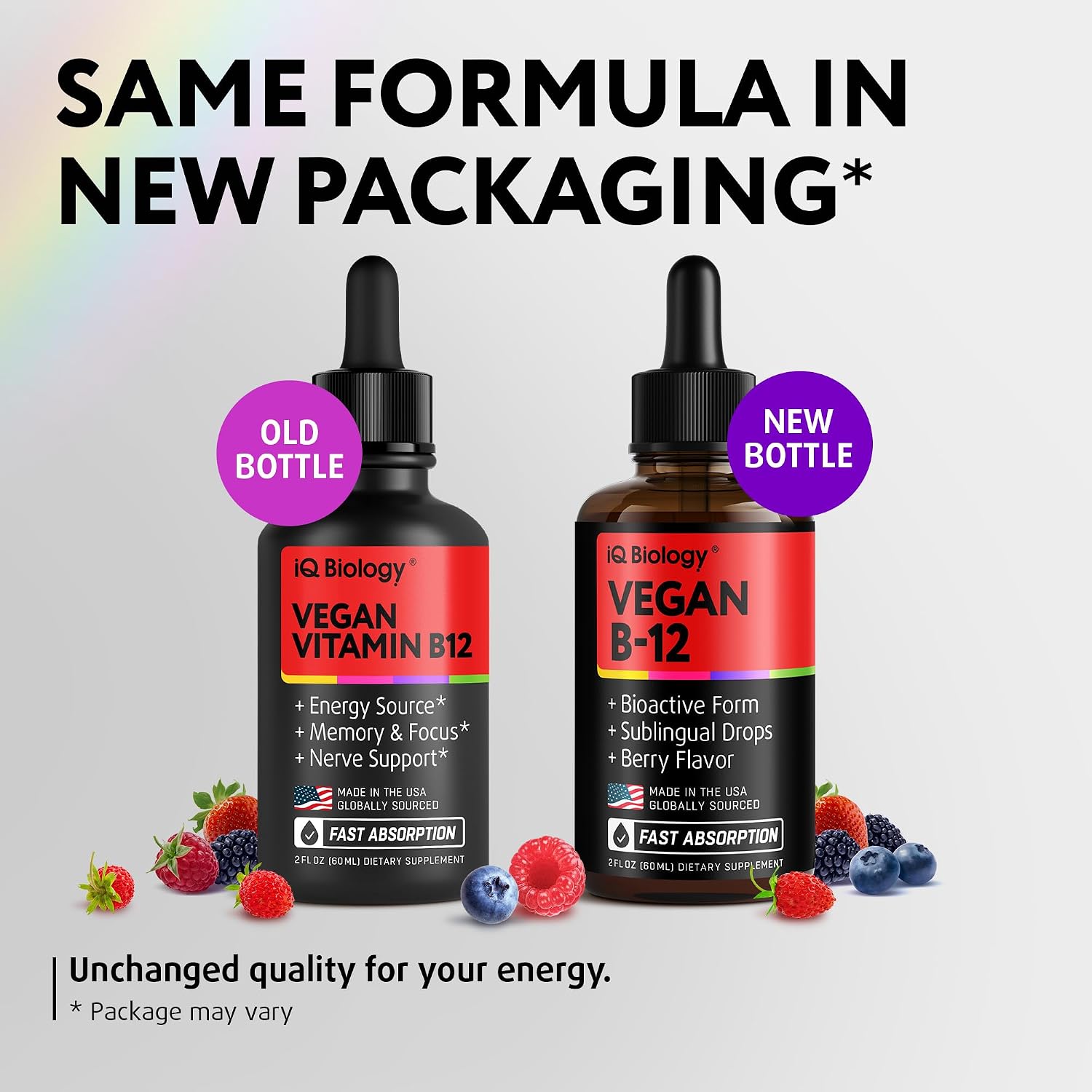 Organic Vitamin B12 Liquid Drops - Sublingual Methylcobalamin 5000 mcg, 2oz | Methylated B-12 Active Coenzyme Form - Energy & Nerve System Support - Berry Flavor - 60 servings