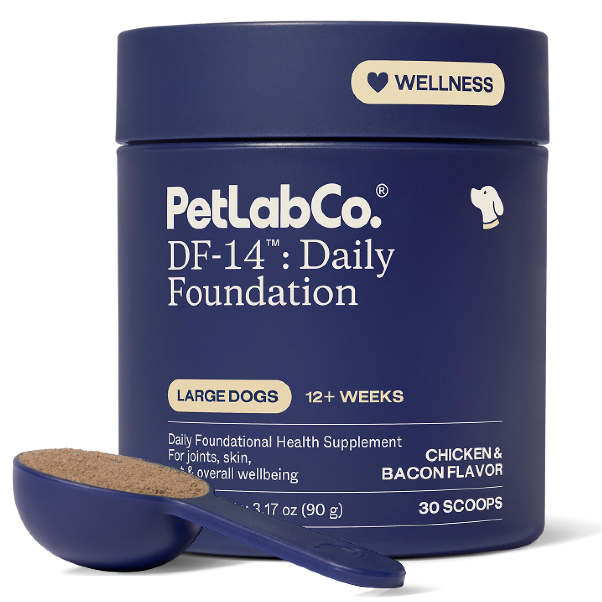 PetLab Co. DF-14 Daily Foundation Supplement for Small Dogs | Gut, Joint, Skin, Immune, Heart and Brain Support, Daily Powder, All Breeds